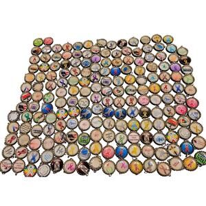 183 Resin Bottle Caps Crafting Supplies Disease Awareness Ribbons, Split Rings